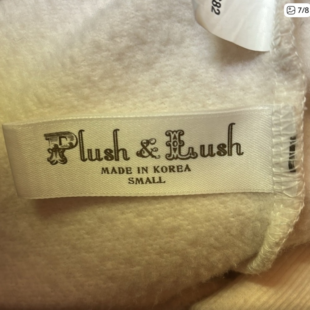 Victoria’s Secret Plush and Lush Women's Cream Hoodie Sweatshirt Jacket Dress S - Picture 7 of 9